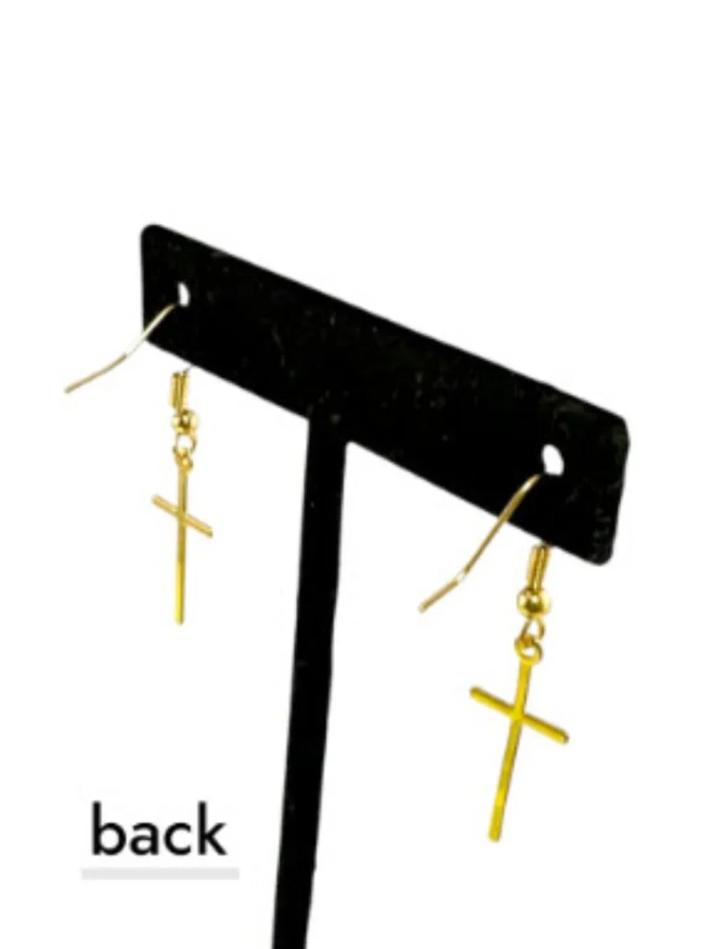 18K Gold Filled Cross Earrings Minimalist Christian Dangle Earrings